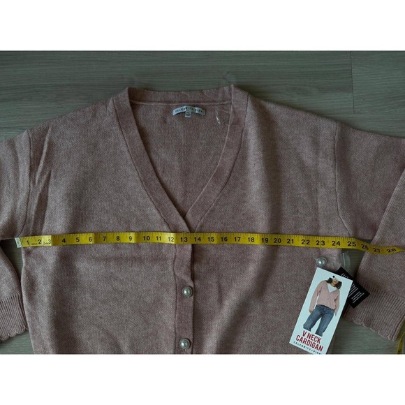 Pink Dusty Rose V Neck Button Front Cardigan Sweater Women XXL Celebrity - Picture 4 of 13